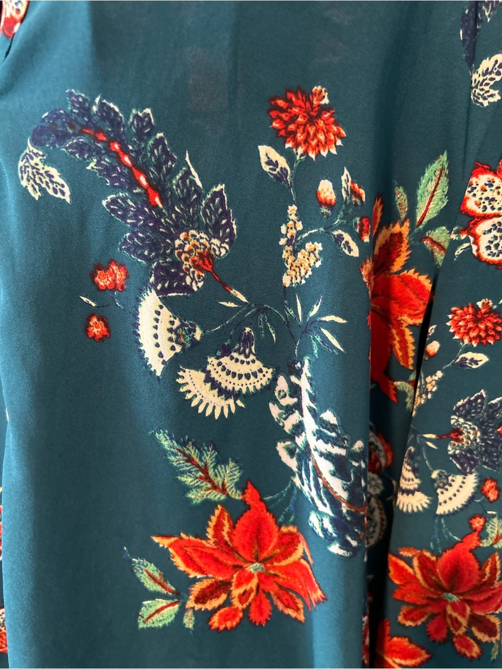 SOHO Teal Floral Tunic Top - Picture 5 of 11